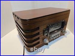 Vintage 1940 Zenith 6-S-439 Tube Radio Chassis 5678 Art Deco Wood WORKS GREAT