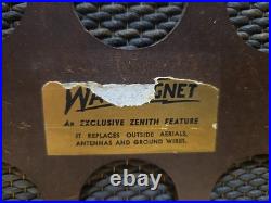 Vintage 1940 Zenith 6-S-439 Tube Radio Chassis 5678 Art Deco Wood WORKS GREAT