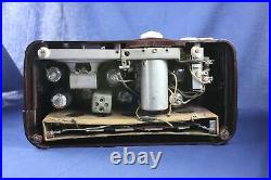 Vintage 1940 Zenith Tube Radio 6P419 Recall Bakelite Brown Mahogany Deco Repair