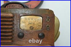 Vintage 1940 Zenith Wave Magnet Tube Radio Vacuum Audio Stereo Antique Collector