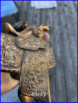 Vintage 1940's Abbotwares Z477 Horse Tube Novelty Radio with Saddle Bronze Copper