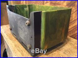 Vintage 1940's Bendix art deco bakelite emerald green catalin antique tube radio