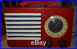 Vintage 1940's Emerson Red White & Blue Patriot Bakelite Catalin Tube Radio