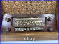 Vintage 1940's Philco 48-482 Short Wave Tube Radio Power On / Untested
