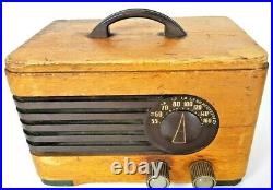 Vintage 1940's Philco Transitone Model PT 43 Wood & Bakelite Radio Works