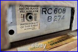 Vintage 1940's RCA Victor Table Top Tube Radio RC 608 B274 Works