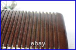 Vintage 1940's Silvertone Candy Cane Bakelite Tube Radio 3351 Powers on Vintage 1940's Silvertone Candy Cane Bakelite Tube Radio 3351 Powers on