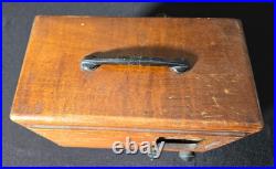 Vintage 1940s Emerson Wood Tube Radio Art Deco Dial Carry Handle UNTESTED AS-IS