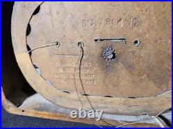 Vintage 1940s Emerson Wood Tube Radio Art Deco Dial Carry Handle UNTESTED AS-IS