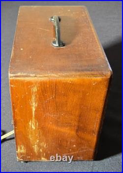 Vintage 1940s Emerson Wood Tube Radio Art Deco Dial Carry Handle UNTESTED AS-IS