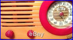 Vintage 1940s FADA Catalin Bakelite Bullet Butterscotch & Red Model 1000 RADIO