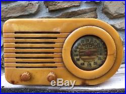 Vintage 1940s Fada 1000 115 Bullet Catalin Butterscotch Radio Art Deco