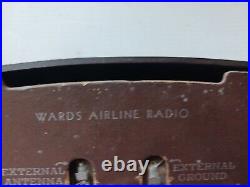 Vintage 1940s WARDS AIRLINE Tube RADIO Model 14WG-5180 Art Deco BAKELITE Tested