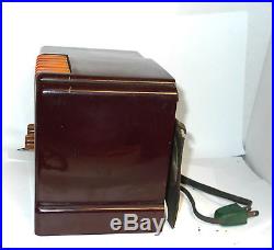 Vintage 1941 Arvin #532 Catalin Burgundy and Butterscotch Tube Radio