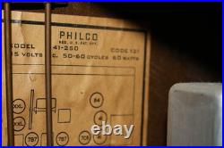 Vintage 1941 Philco 41-250 AM/SW Wood Case Tube Radio WORKS GREAT/SEE VIDEO