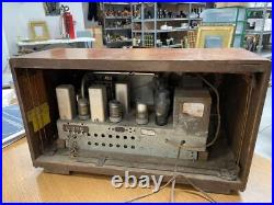 Vintage 1941 Philco 41-250 Wooden Case Table Top Log Cabin Radio READ DSCRPTN