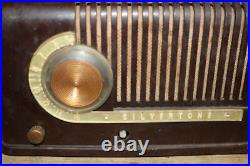 Vintage 1941 Silvertone Candy Cane 7024 Tube Radio Bakelite Case