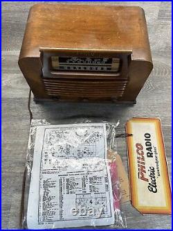 Vintage 1942 PHILCO Model 42-322 AM/SW Wood Cabinet Tube Radio With Paperwork