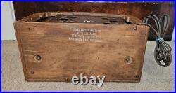 Vintage 1942 Zenith 6-D-2615 Boomerang Wood Radio Black Dial Working Condition
