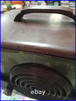 Vintage 1942 Zenith 6-D-614 Darth Vader Brown Bakelite Tube Radio Working AM