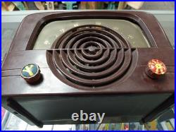 Vintage 1942 Zenith 6-D-614 Darth Vader Brown Bakelite Tube Radio Working AM