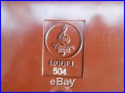 Vintage 1946 Emerson #504 Wood Veneer & Lucite Table Model AM Radio, Works Well