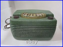 Vintage 1946 Philco Hippo Bakelite Tube Radio Model 46-420 GREEN Parts/Repair