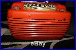 Vintage 1946 Philco Model 46-420 Hippo 6 Tube Radio Orange