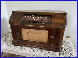 Vintage 1946 Puritan Wood Tube Radio Model 508 Pure Oil Corp Working