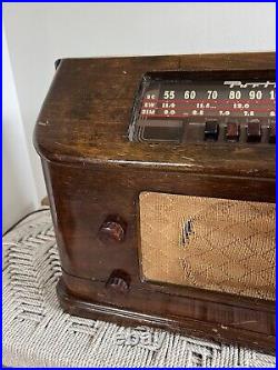 Vintage 1946 Puritan Wood Tube Radio Model 508 Pure Oil Corp Working