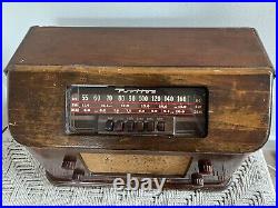 Vintage 1946 Puritan Wood Tube Radio Model 508 Pure Oil Corp Working