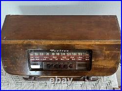 Vintage 1946 Puritan Wood Tube Radio Model 508 Pure Oil Corp Working