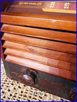 Vintage 1946 RCA Victor 56X3 Wood AM Tube Radio Art Deco Parts Repair