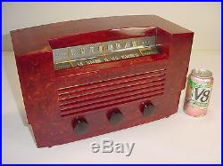 Vintage 1946 RCA Victor 66X8 Oxblood Red Catalin Tuna Boat Tube Radio Project