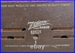 Vintage 1946 Zenith 6D029 Console-Tone Boomerang Tube Radio Works