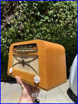 Vintage 1947 Blonde Hoffman Tube Radio A 309 MCM Designed By Charles + Ray Eames