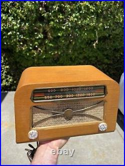 Vintage 1947 Blonde Hoffman Tube Radio A 309 MCM Designed By Charles + Ray Eames