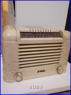 Vintage 1947 Ivory Bendix Model 526B Vacuum Tube Radio needs restoration