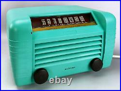 Vintage 1947 RCA VICTOR Turquoise Bakelite AM TUBE RADIO WORKS