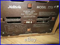 Vintage 1948 1949 Motorola Tube Radio Model 77XM22 Works perfect! AM FM