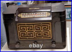 Vintage 1948 Westinghouse H204A Tube AM/FM Radio Mid-Century Bakelite Works