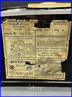 Vintage 1949 RCA Victor Model 8 X 541 BROWN Golden Bakelite TUBE AM Radio