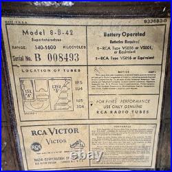 Vintage 1949 RCA Victor Pocket Tube Radio 8B42 Portable 8 B 42 UNTESTED