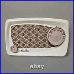 Vintage 1950 Arvin 740T Tube Radio Metal Case Working Serviced Ivory MCM
