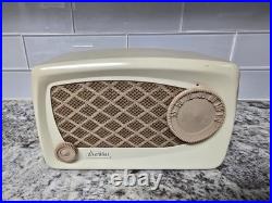 Vintage 1950 Arvin 740T Tube Radio Metal Case Working Serviced Ivory MCM