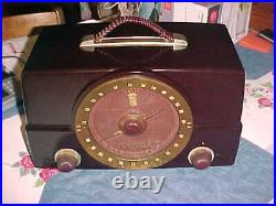 Vintage 1950 Zenith Bakelite Tube AM/FM Radio H725 45 Watts Working sounds good