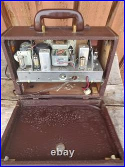 Vintage 1950 Zenith G503 Tube Portable Radio Bakelite Flip-Up Dial Original Box
