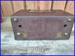 Vintage 1950 Zenith G503 Tube Portable Radio Bakelite Flip-Up Dial Original Box