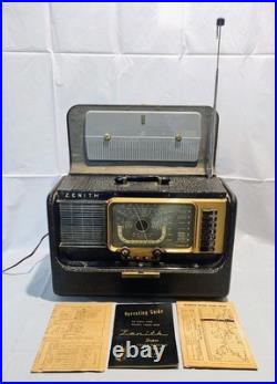 Vintage 1950 Zenith TransOceanic Tube Radio Model H500 Shortwave Original Works Vintage 1950 Zenith TransOceanic Tube Radio Model H500 Shortwave Original Works