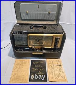 Vintage 1950 Zenith TransOceanic Tube Radio Model H500 Shortwave Original Works Vintage 1950 Zenith TransOceanic Tube Radio Model H500 Shortwave Original Works